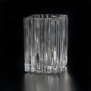 Square Glass Candle jar tealight candle Holder home Decor supply