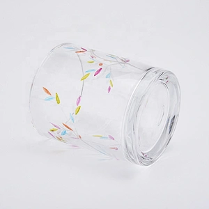 Wholesales 10oz Decal Glass Candle Holders for Soy Wax Home Decor