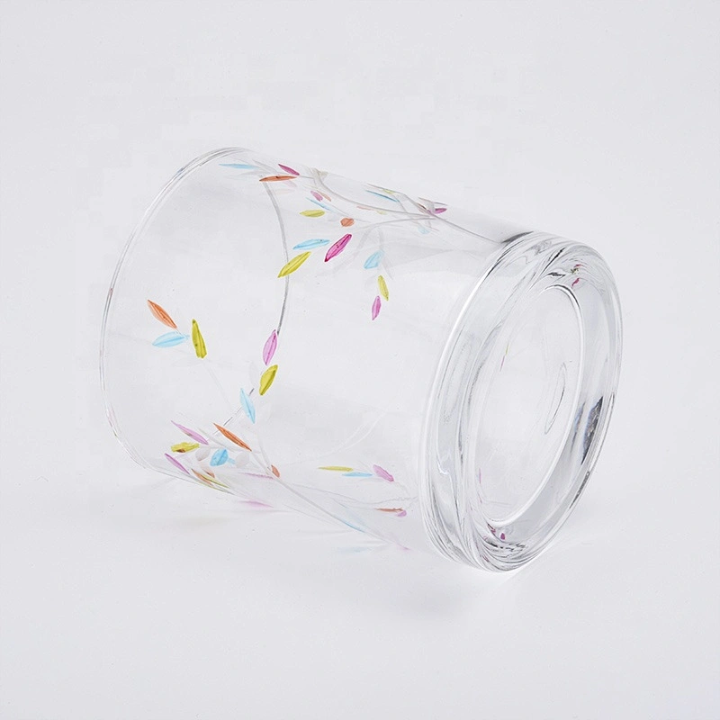Wholesales 10oz Decal Glass Candle Holders for Soy Wax Home Decor
