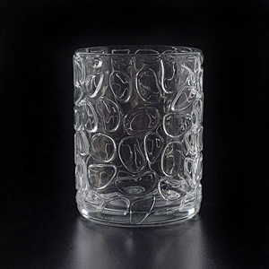 Clear Glass Candle cup fingerprint pattern candle container home Decor