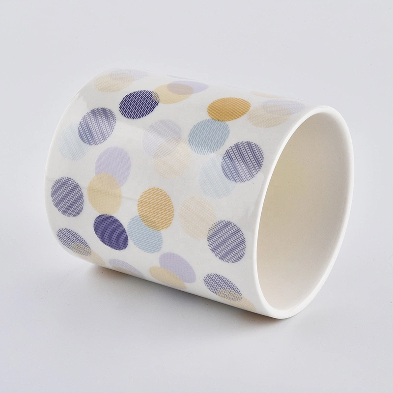 Sunny Luxury white custom logo ceramic candle jar holder 10oz 20oz