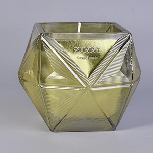 10oz 12oz 14oz Sunny scented Luxury Hexagon custom glass candle jar