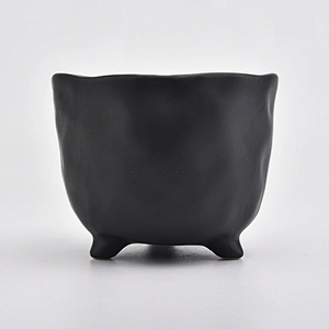 Matte black ceramic candle vessel wholesales