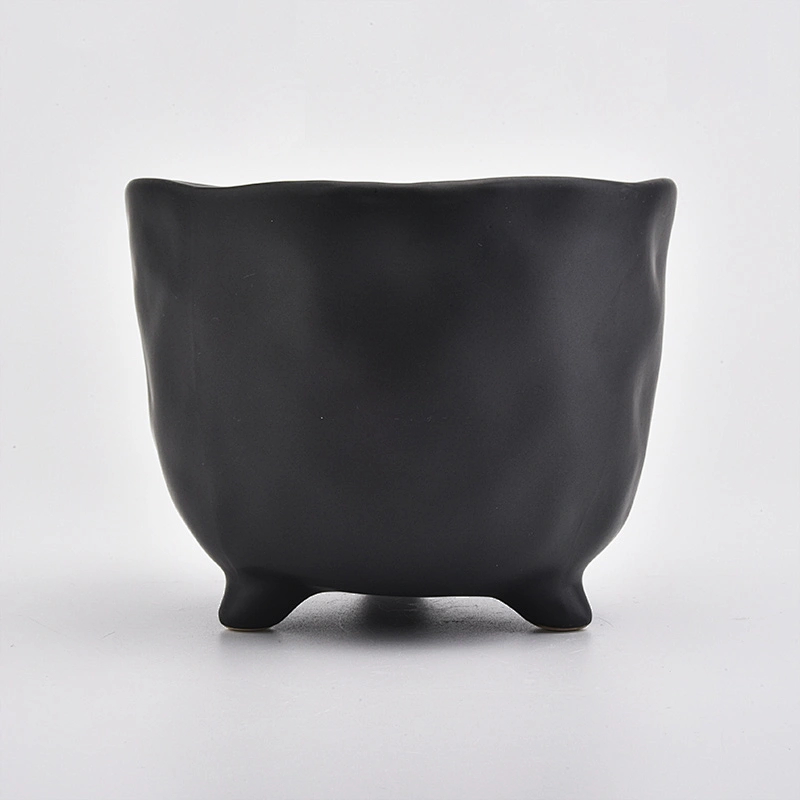 Matte black ceramic candle vessel wholesales