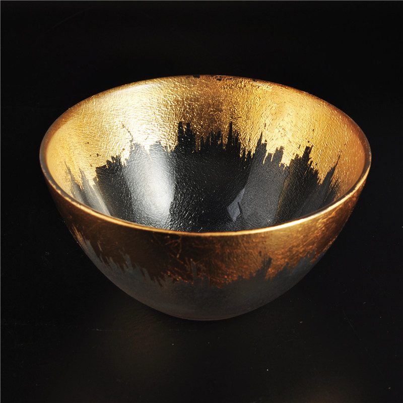 Gold foiling matt glass candle holders home decoration wholesale