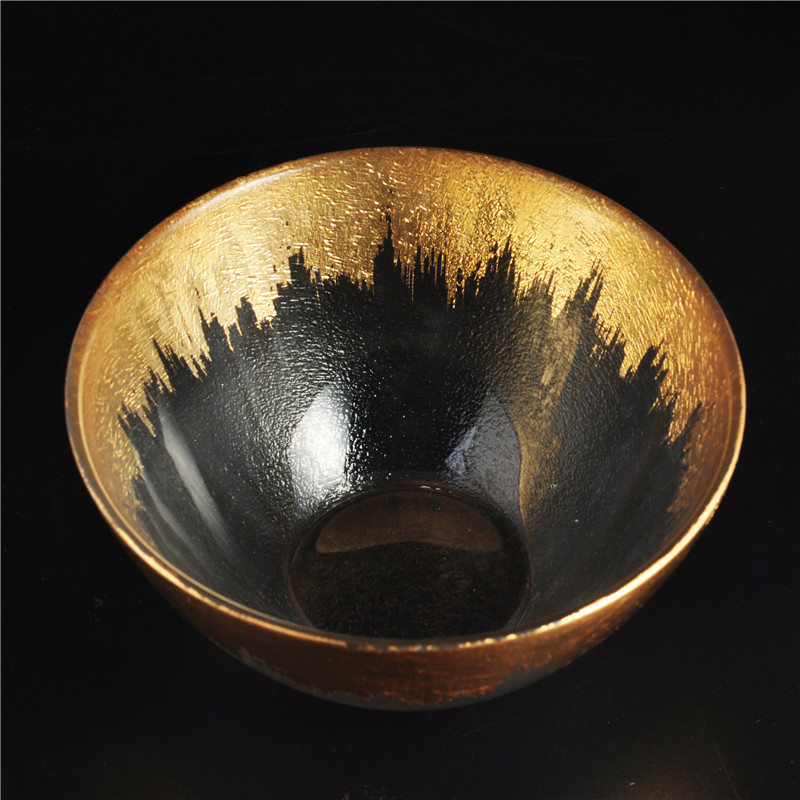 Gold foiling matt glass candle holders home decoration wholesale