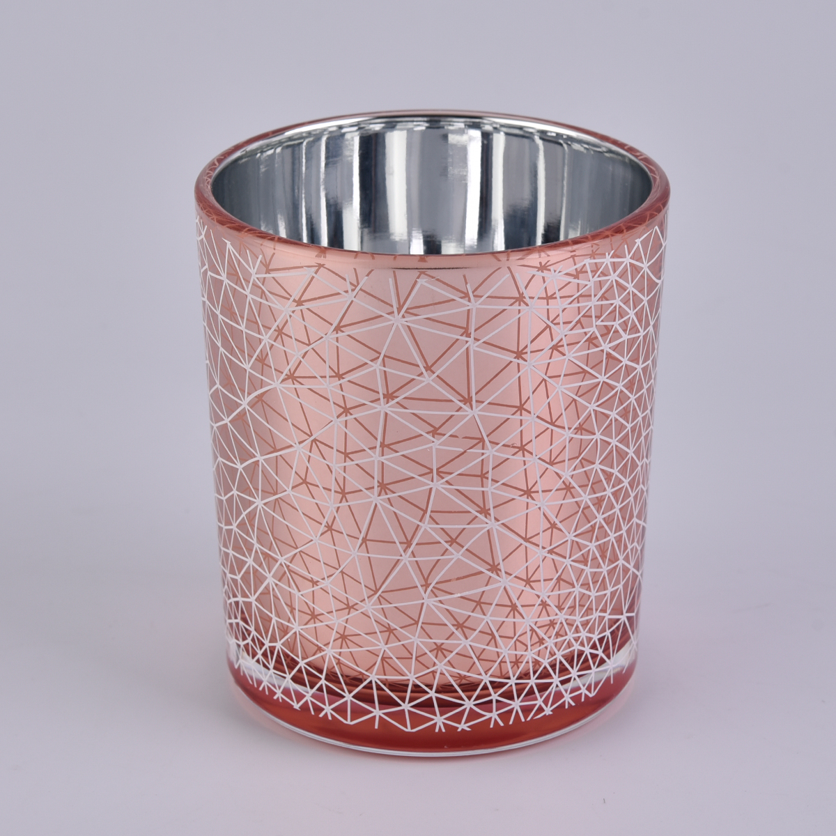 SG881000 Web Rose Gold Glass Candle Jars Home Decor