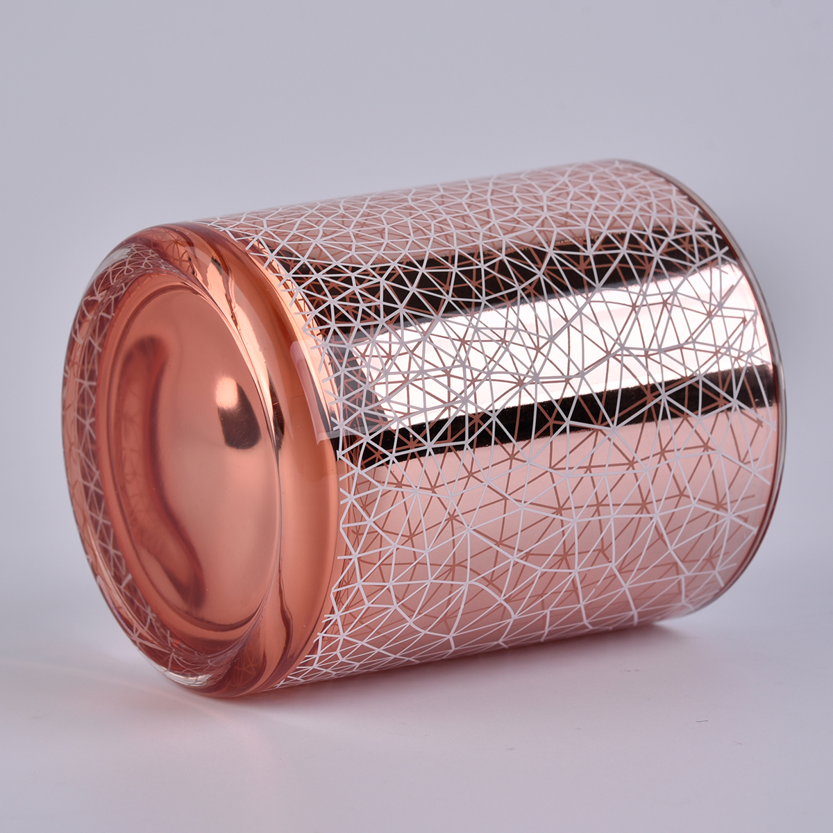 SG881000 Web Rose Gold Glass Candle Jars Home Decor