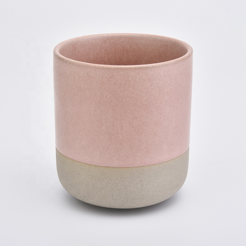 Cylinder matte ceramic candle containers votive scented candle jars party decoration wholesales