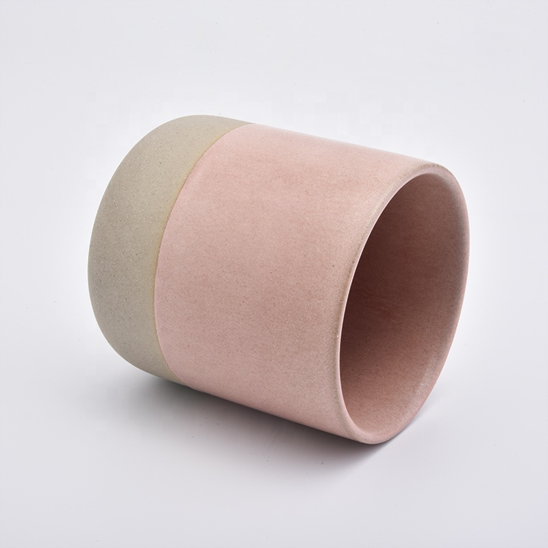 Cylinder matte ceramic candle containers votive scented candle jars party decoration wholesales