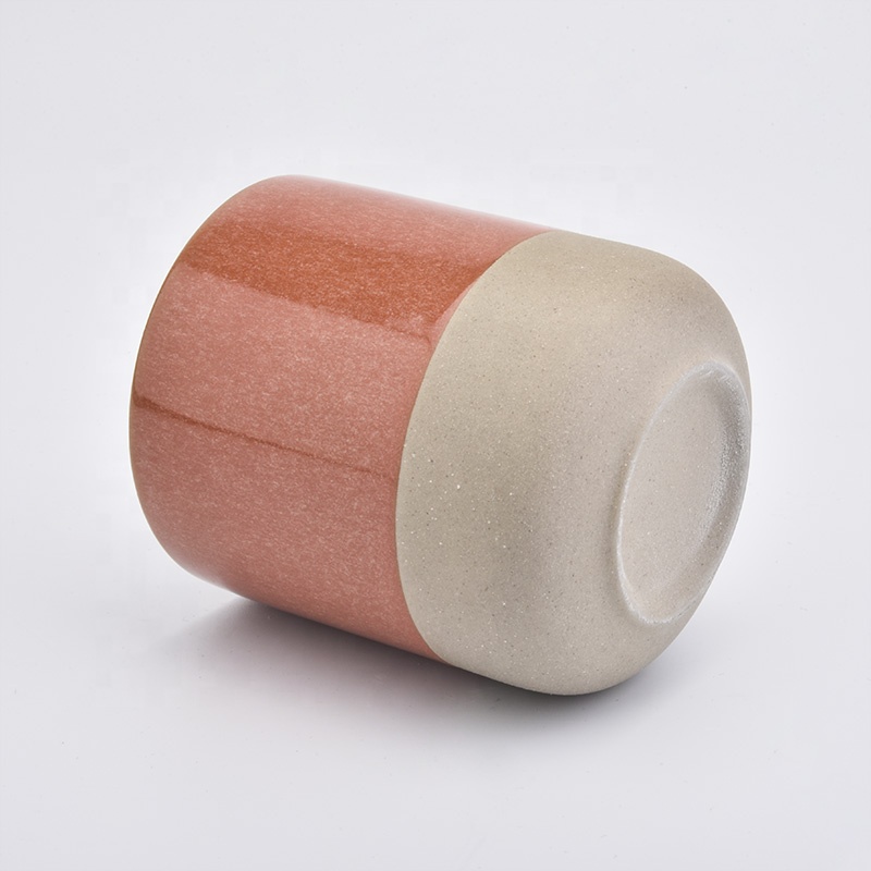 Handmade matte red ceramic candle jar votive scented candle holders wedding decoration factory
