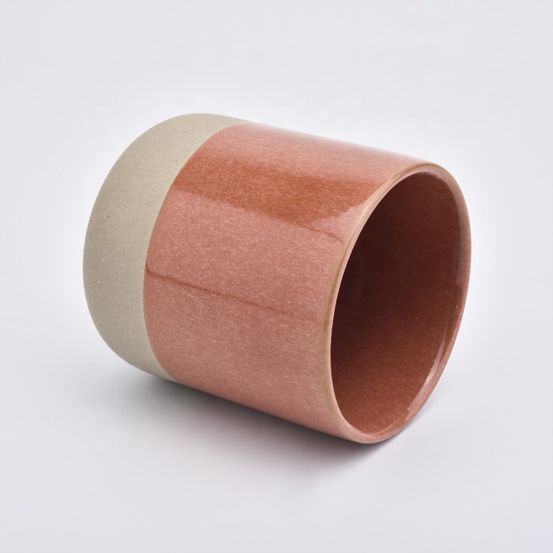 Handmade matte red ceramic candle jar votive scented candle holders wedding decoration factory