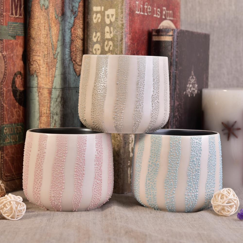 Colorful glazed ceramic candle containers tealight scented candle holders home decoration use