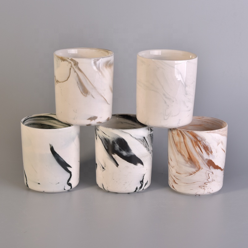 400ml Cylinder candelabra ceramic candle jars for home decor