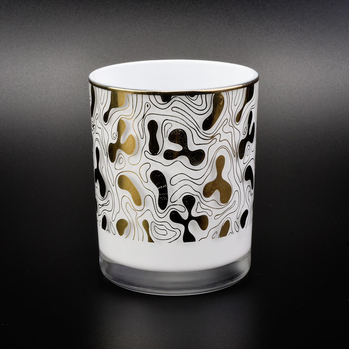 straight glass candle jars with white sprayed inside