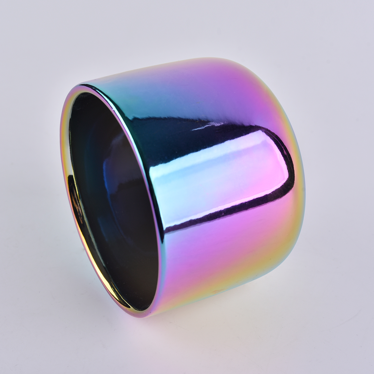 hologram electroplating ceramic candle jars with 2 wicks