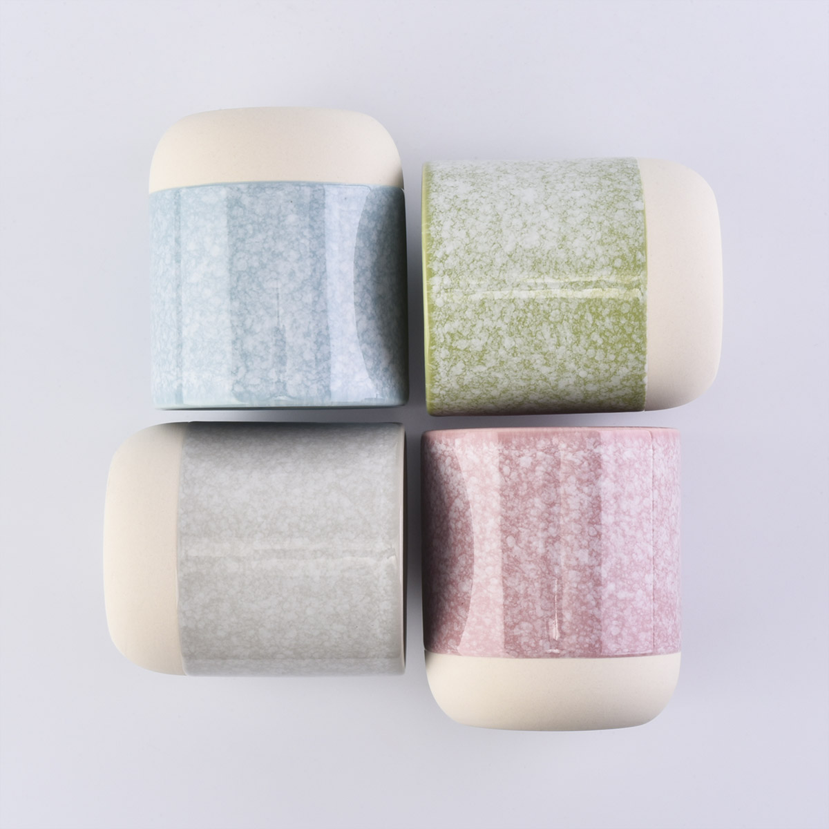 10oz ceramic jars with colorful glazing for candle