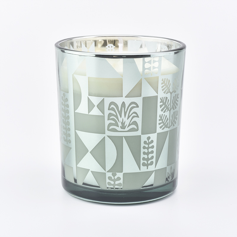 colored candle jars glass with laser printing