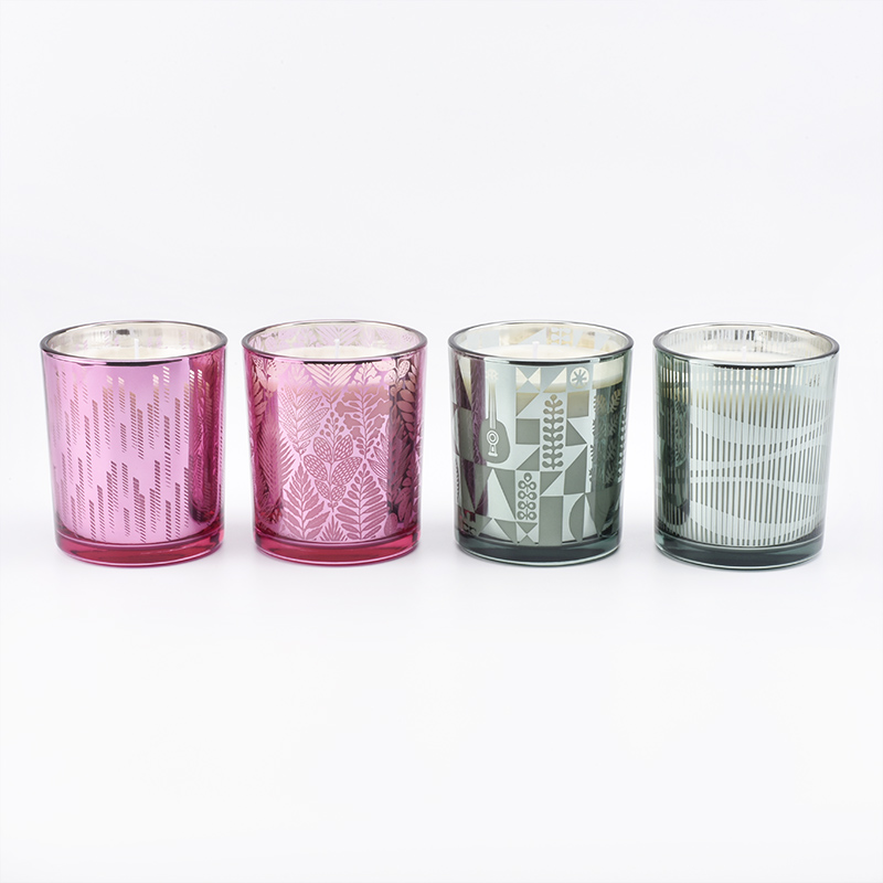 colored candle jars glass with laser printing
