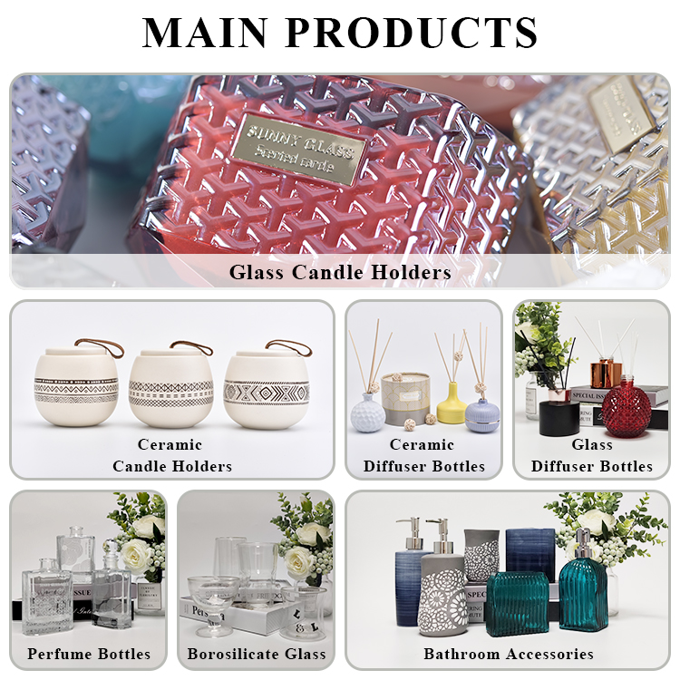 Silver plating round ceramic candle jars stripe candle holder home decor