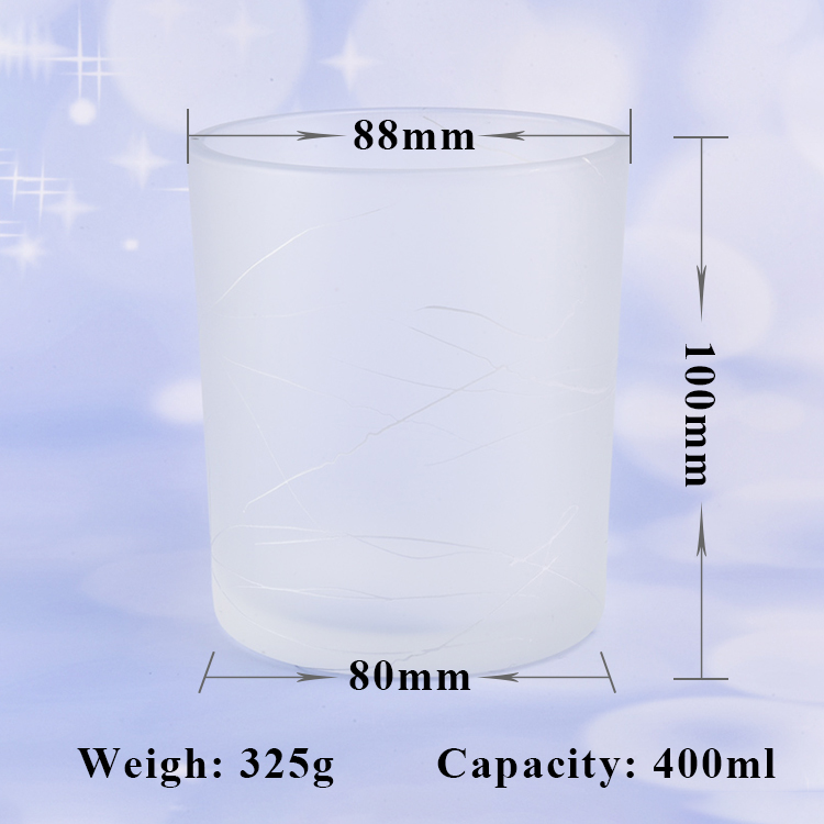 Frosted cylinder decorative glass candle holders for home decoration