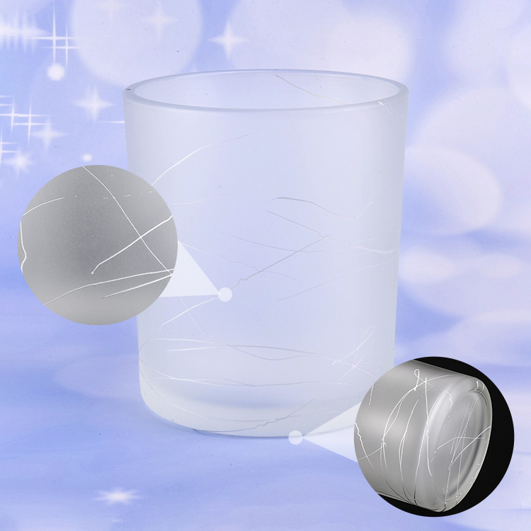 Frosted cylinder decorative glass candle holders for home decoration