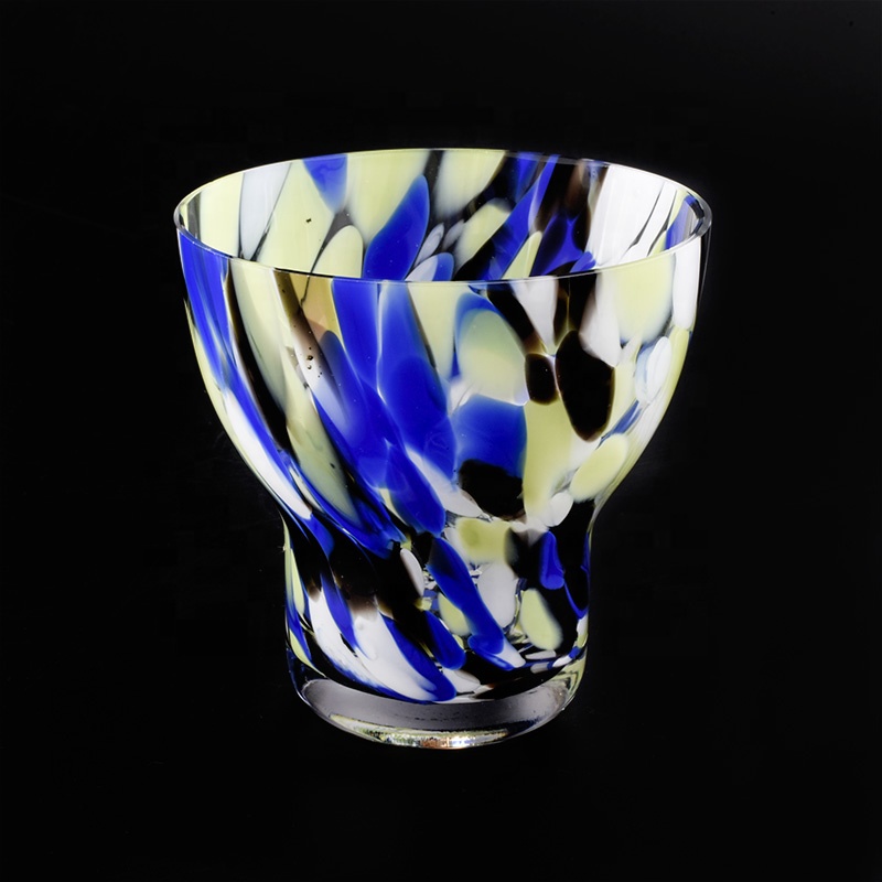 Vintage custom candle jar glass spraying candle holder home decoration