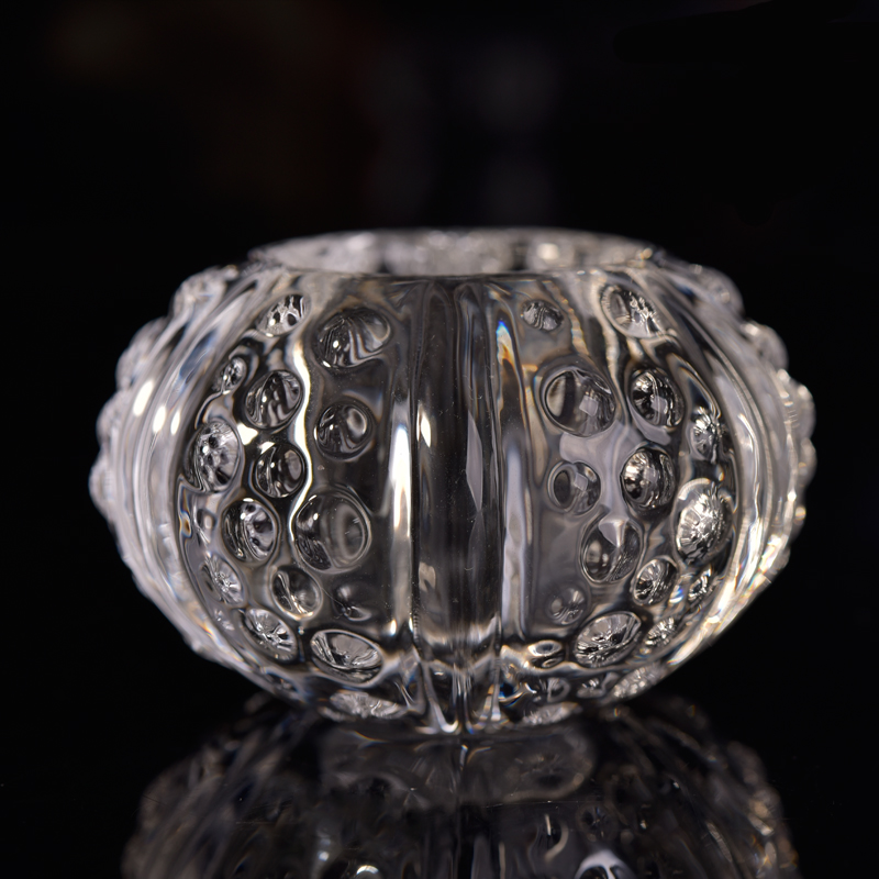 Coast glass candle holder embossed ball home decoration wholesale