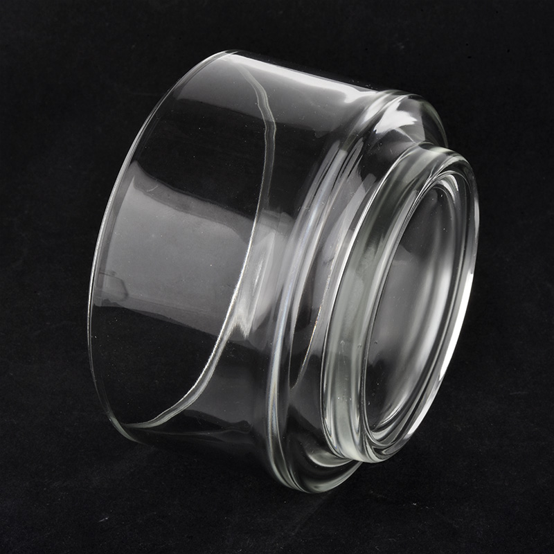 stackable wide glass candle jars