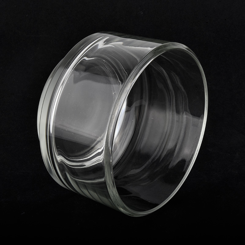 stackable wide glass candle jars