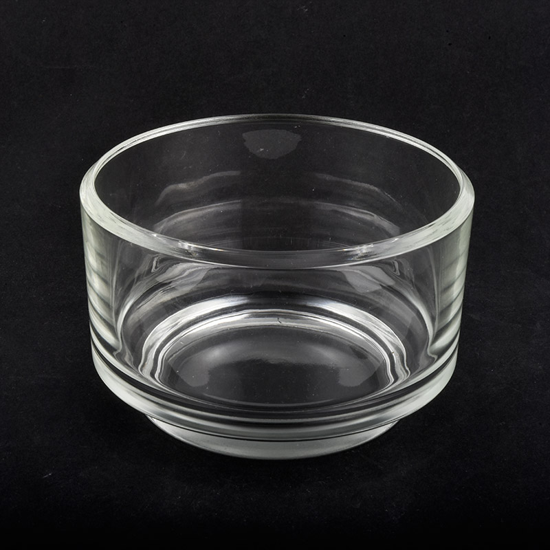 stackable wide glass candle jars