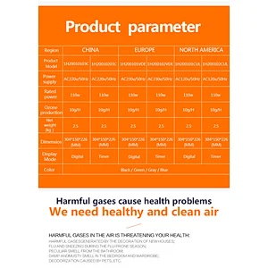 Air cleaner Disinfection Sterilization 10g ozone sterilizer 110W ozonator portable Knob air purifier