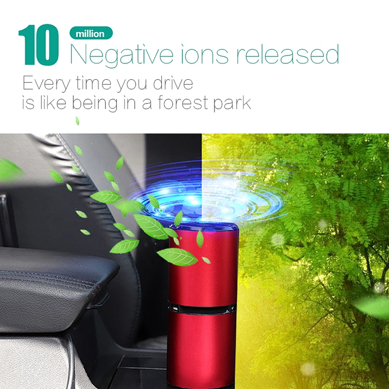 Dual USB Car Charger Mini Car Air Purifier Ionizer Generator Mini USB Car Ozone Purifier
