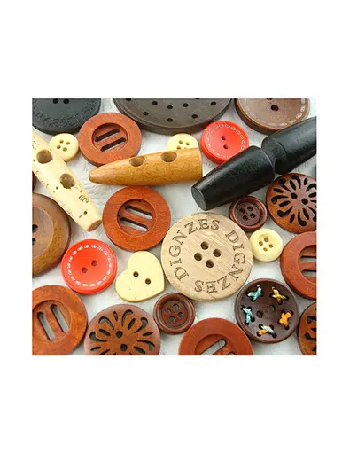 wood button