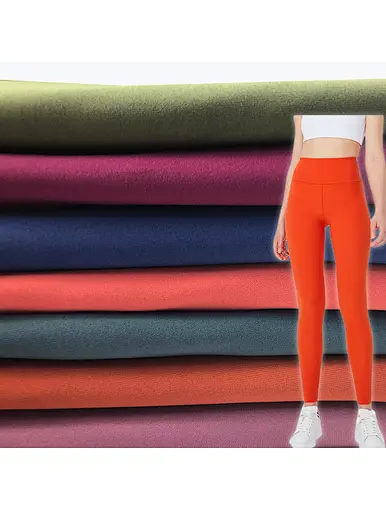 heavyweight lycra stretch dry fit 27% spandex 73% polyester knit sports compression leggings fabric