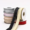 25mm Metallic Glitter Edge Polyester Grosgrain Ribbon Shiny Decorative Ribbon for DIY/Floristry/Packaging