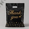 Wholesale Black Gold Foil Printed PE Garment Storage Plastic Bag with Handle Hole