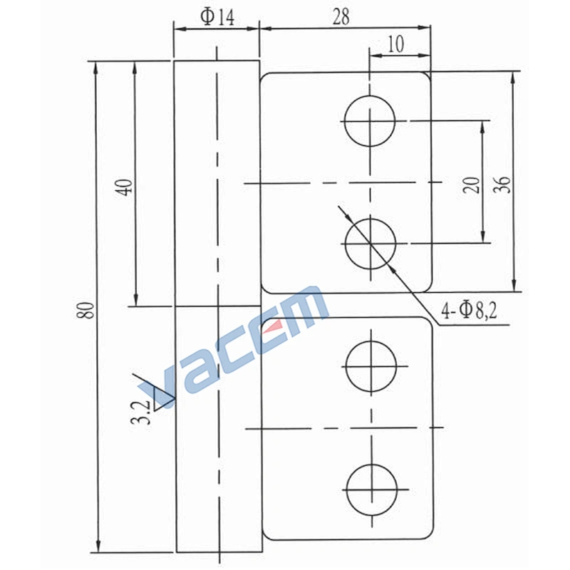 Cabinet Door Hinge Specification and Installation Dimension