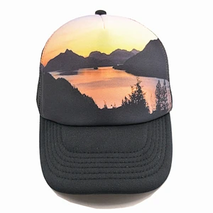 Amazon Wholesale trucker hat with digital printing logo Mesh baseball cap