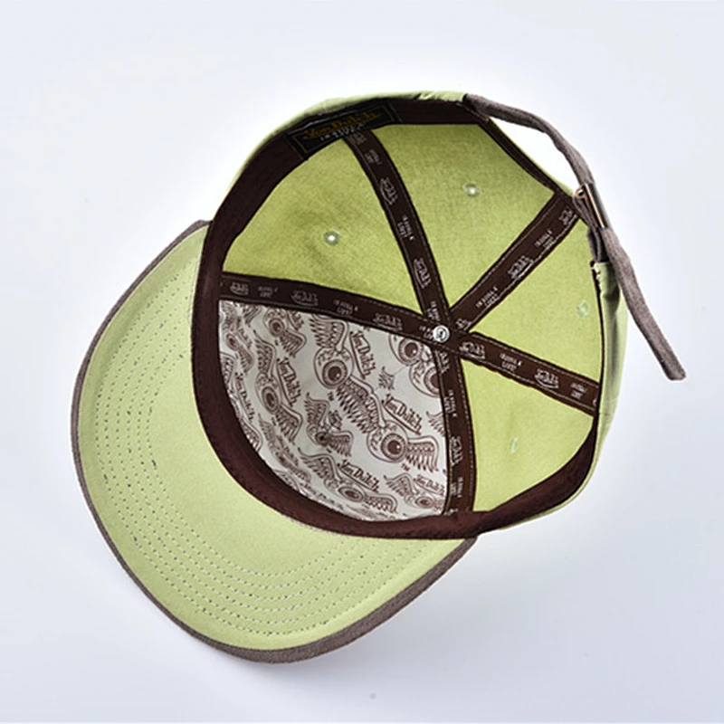 7 Panels Suede Fabric Brim Mens Snapback Gorras Cap