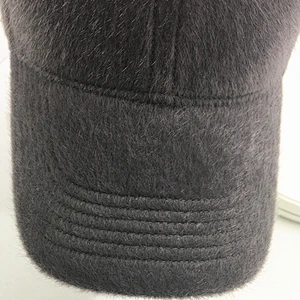 wholesale plain animal mink fur 6 panel baseball winter hats gorras