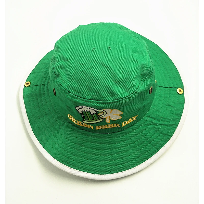 Wide brim good sunshade cotton Bucket Hat with Customized logo