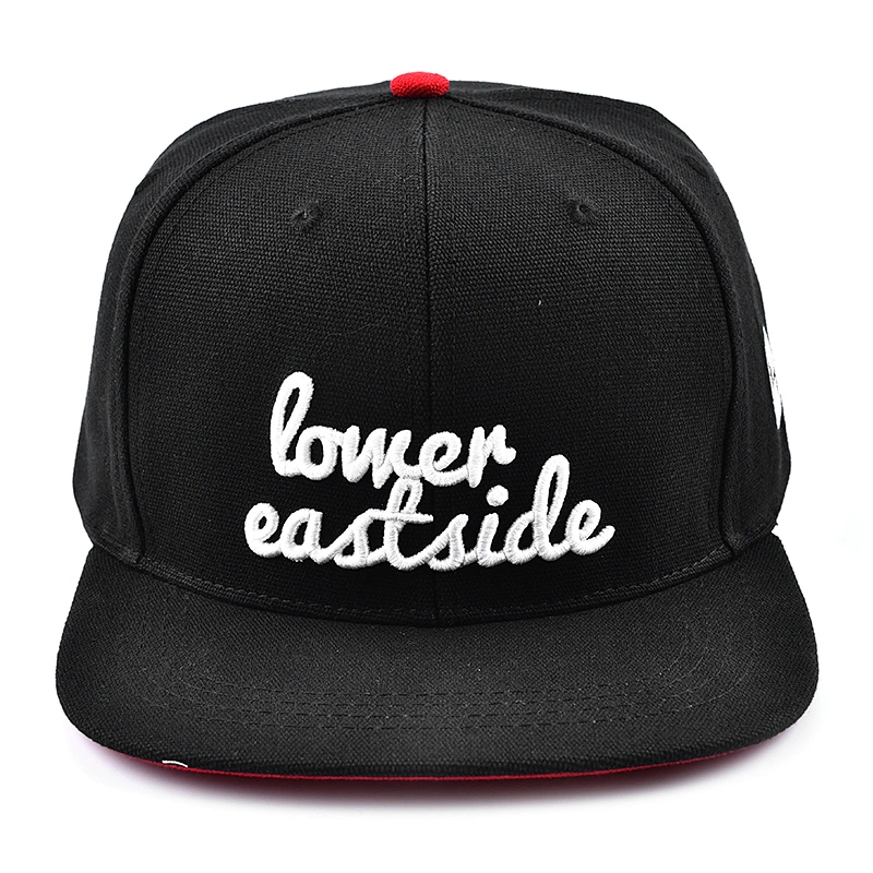 wholesale logo snapback cap embroidery 6 panel custom cotton flat brim hat snapback