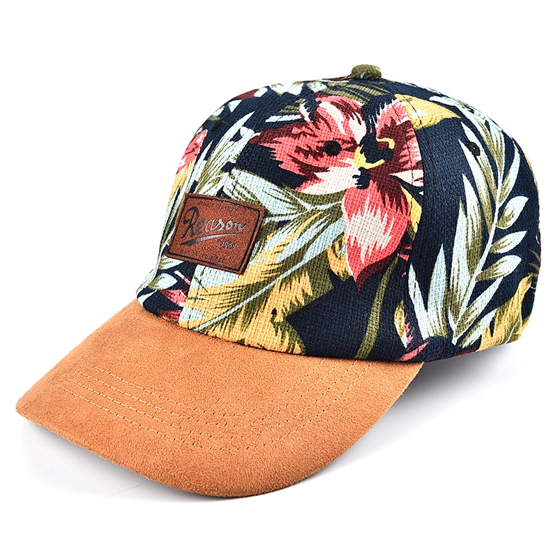 Floral Flower Cotton Snapback Hat Men Flat Brim  Baseball Cap