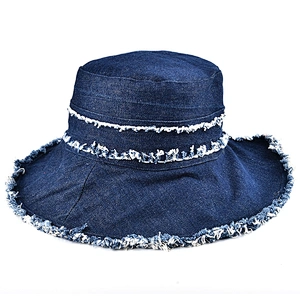 Hot Selling Custom Embroidery Denim Foldable Bucket Caps