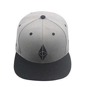 Custom embroidered logo cap flat brim men 100% acrylic snapback hat