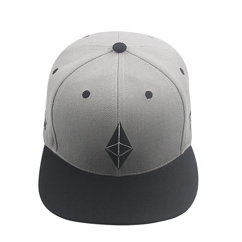 Custom embroidered logo cap flat brim men 100% acrylic snapback hat