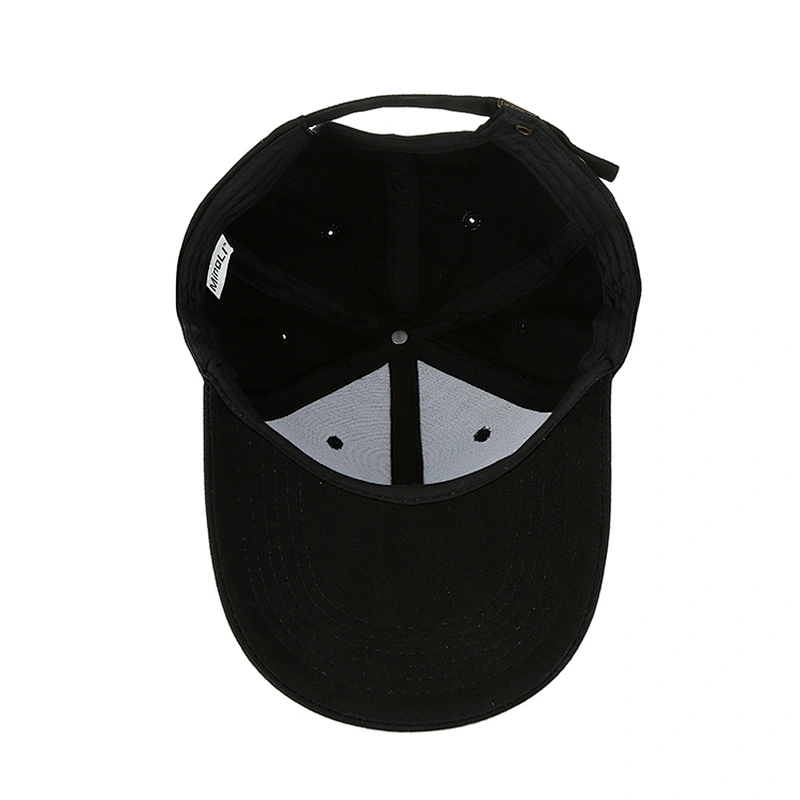 Mens and women black 6 panel cotton plain winter golf baseball hats caps