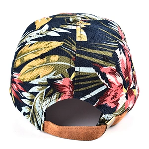 Floral Flower Cotton Snapback Hat Men Flat Brim  Baseball Cap
