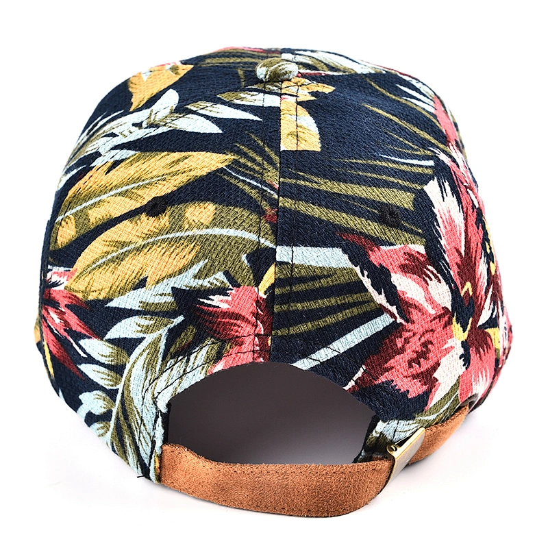 Floral Flower Cotton Snapback Hat Men Flat Brim  Baseball Cap